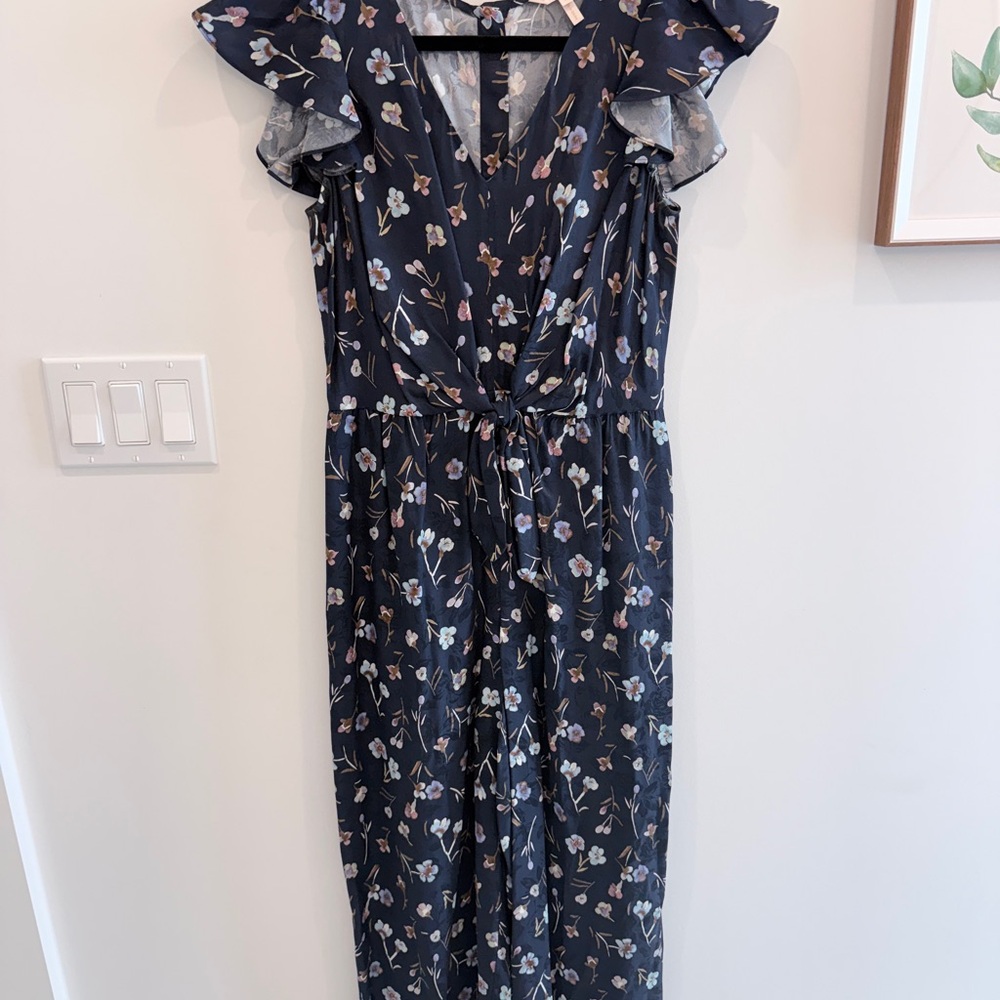 Rebecca Taylor Navy Floral Jumpsuit - Picture 2 of 7